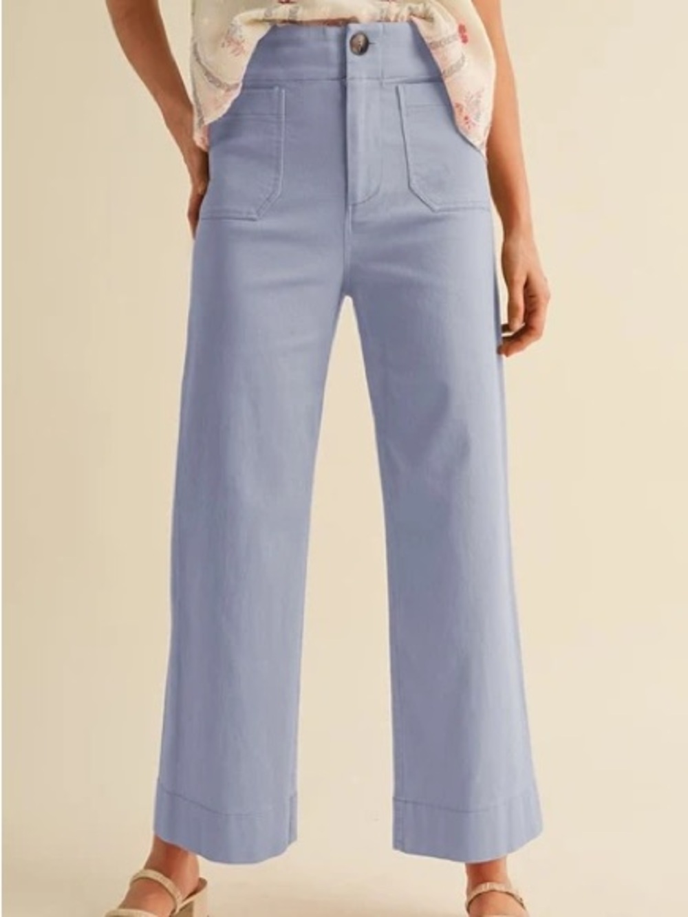 NWT Maeve Colette Wide Leg Pants Lavender Purple Linen Blend High Waist Size 16